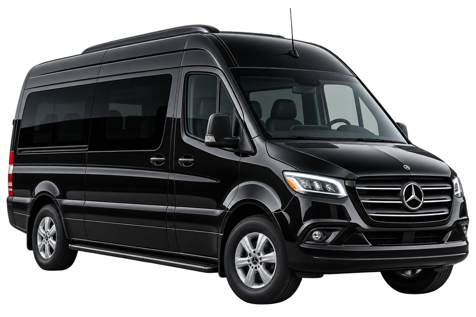 Black executive Sprinter limo for group chauffeur service